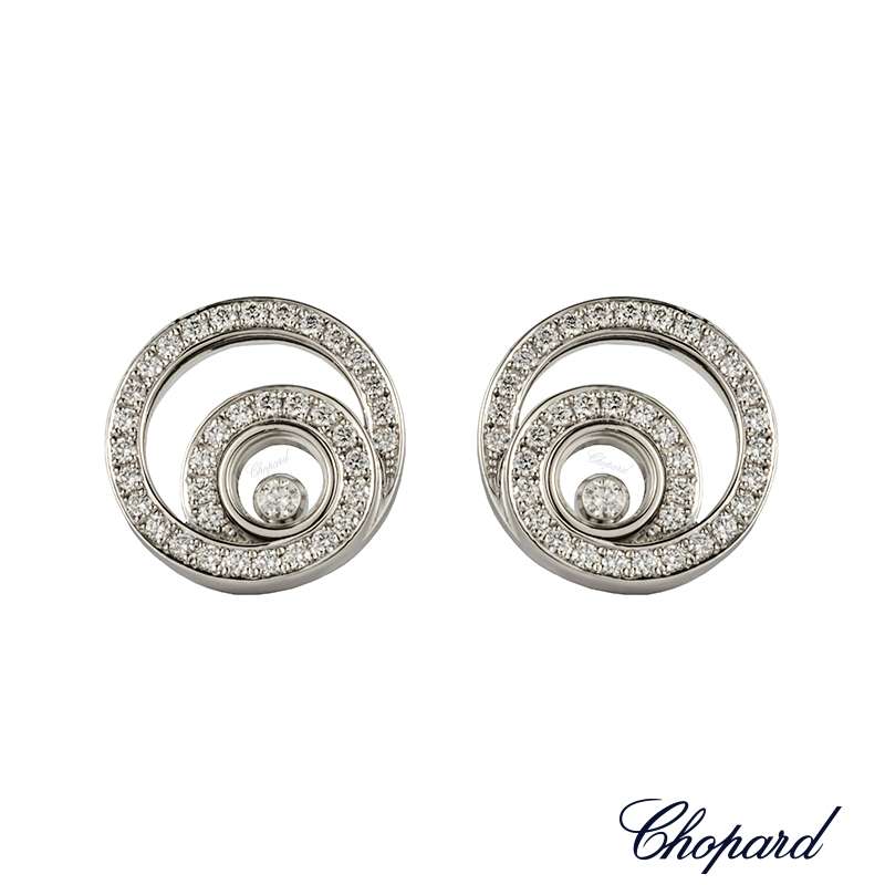 Chopard Happy Bubbles White Gold Diamond Earrings 836983-1001